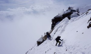 Zustieg Mantova Hütte - Erkundungstour bei der Gnifetti Hütte