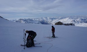 Skihochtour Monte Rosa - Aufstieg, oberhalb der Gnifetti Hütte