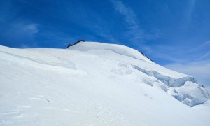 Skihochtour Monte Rosa - Abfahrt, Rückblick Capanna Margherita