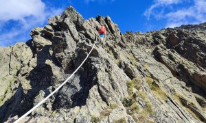 Bergtour Großer Friedrichskopf - Aufstieg über Südgrat, bei der Schlüsselstelle