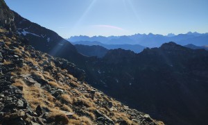 Bergtour Morgenkofel - Aufstieg, Blick zu den Dolomiten