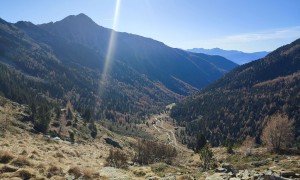 Bergtour Morgenkofel - Abstieg, Blick zur Unterwanger Alm