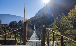 Klettersteig Val del Ri - Zustieg über die Hängebrücke